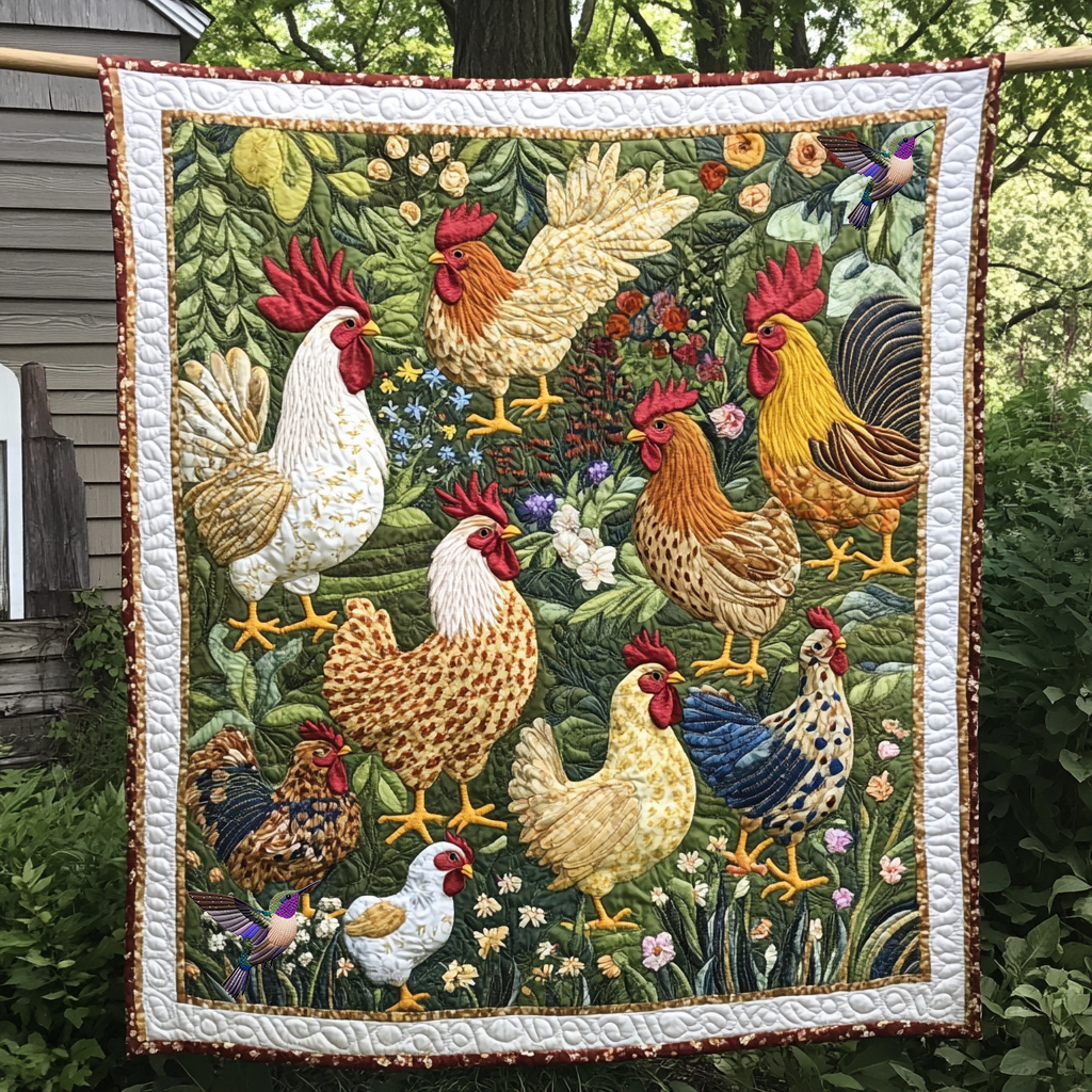 Chicken Garden XR0310012CL Quilt