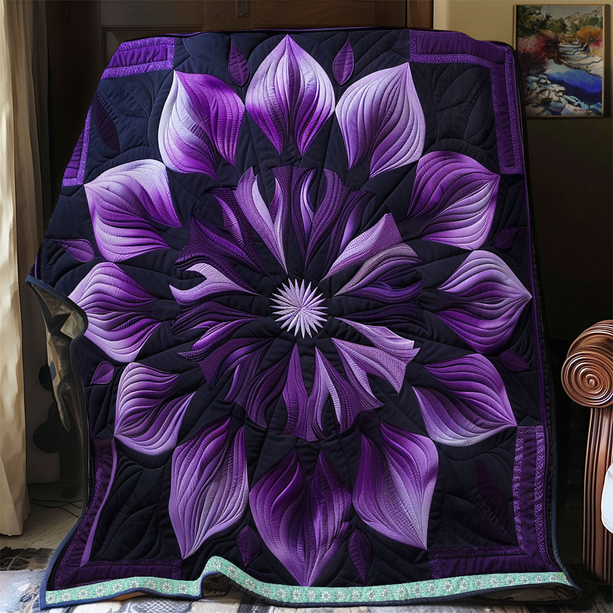 Dusky Purple Petals WN1309040CL Quilt