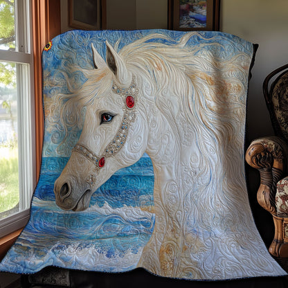 Sea White Horse WY1811031CL Quilt