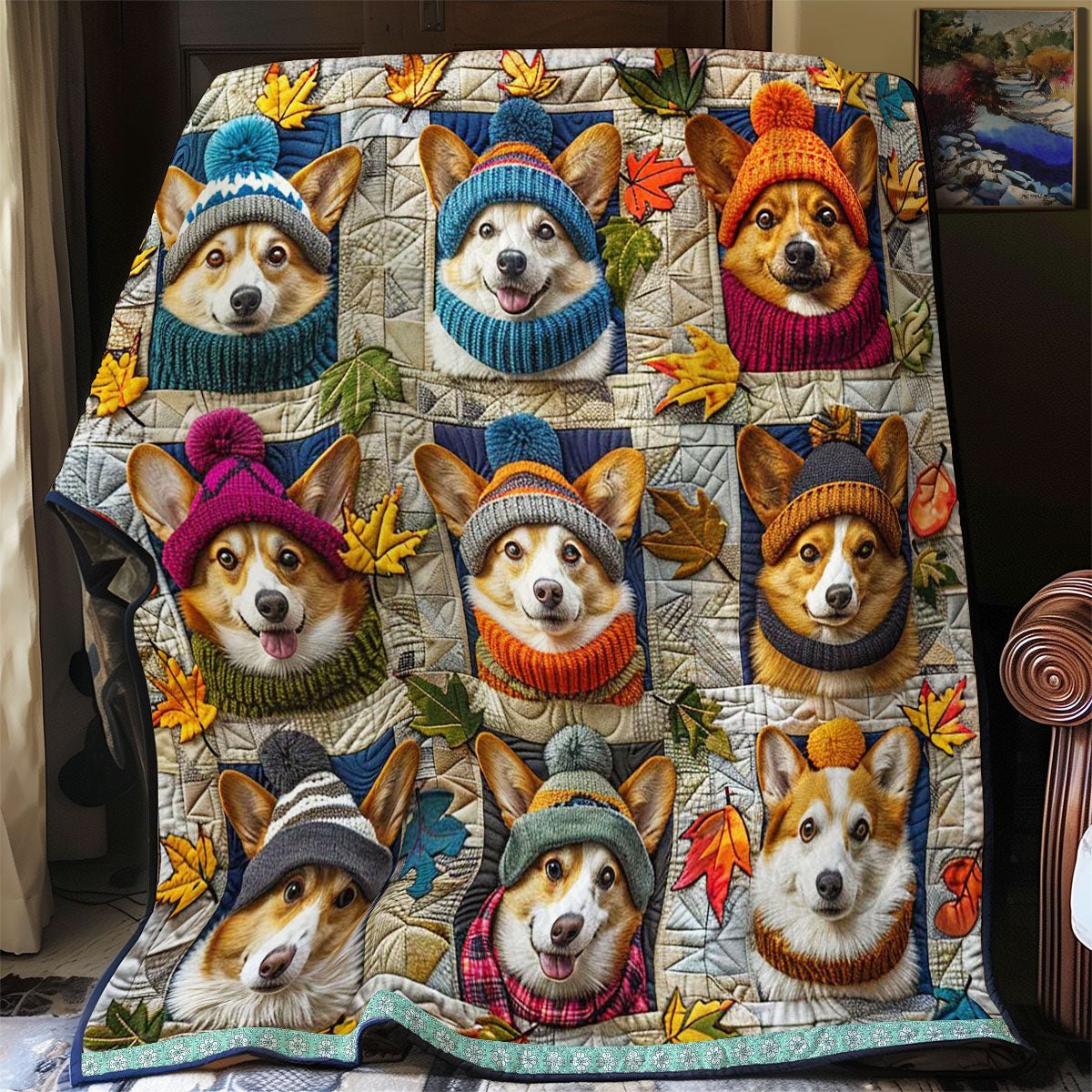 Cute Corgi WJ1209004CL Quilt
