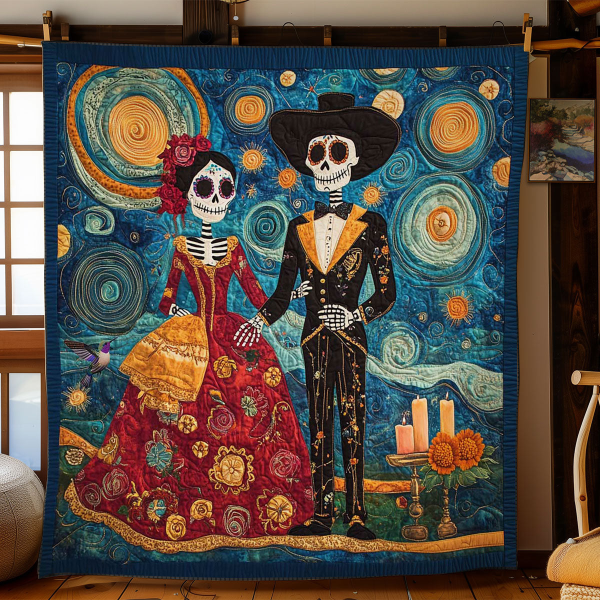 Day Of The Dead Celestial WN2810023CL Quilt