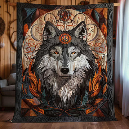 Native American Wolf WJ0710024CL Quilt