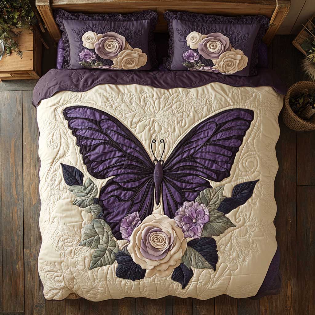 Serene Purple Butterfly WP3112020CL Duvet Cover Set