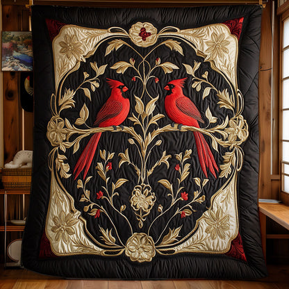Cardinal In Gold Garden WY1902063CL Quilt