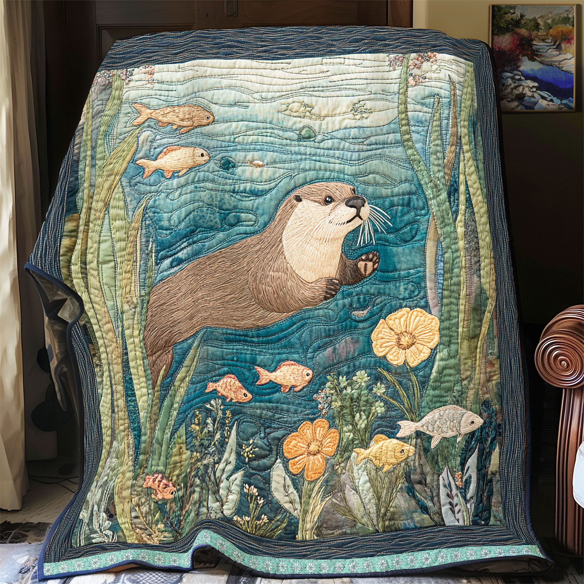 Otter Swimming WX1812031CL Quilt