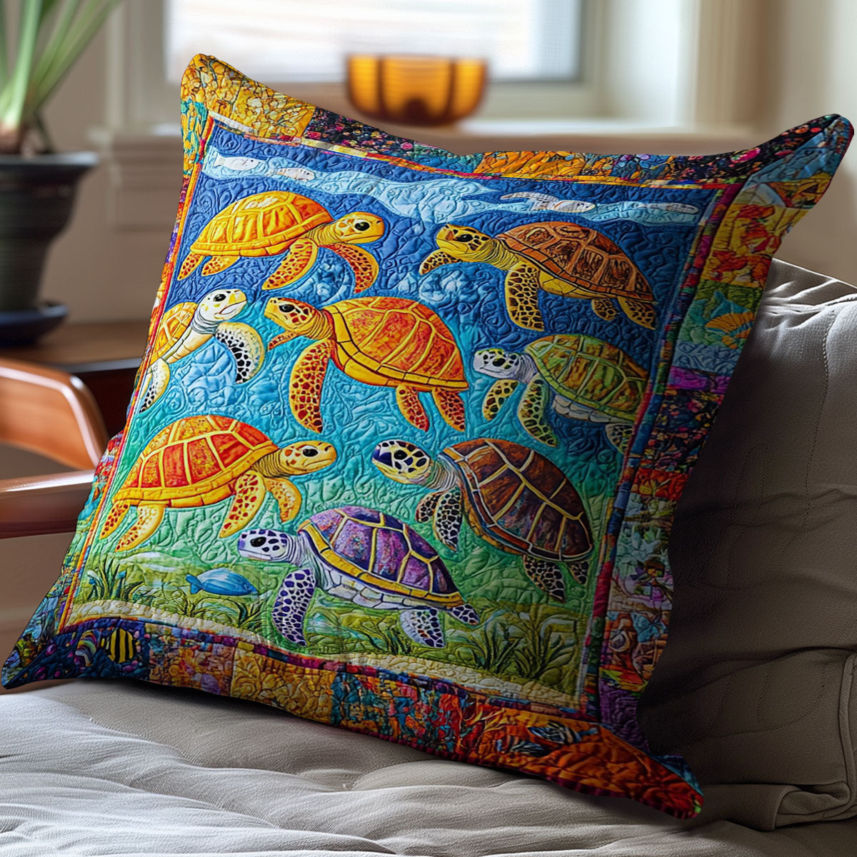 Turtle WJ1410030CL Quilt Pillow Case