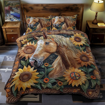 Horse Sunflower Meadow WN0710084CL Duvet Cover Set