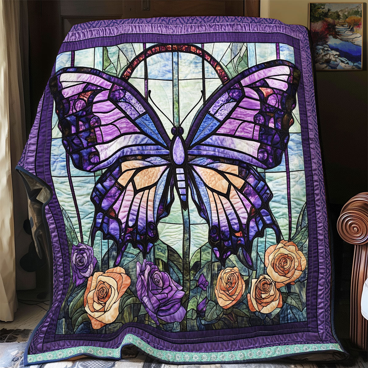 Butterfly Flower WX1612007CL Quilt