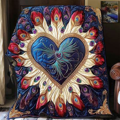 Peacock Feather Heart WY0912015CL Quilt