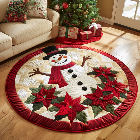 Winter Snowman Charm CW2410047CL Quilted Round Mat