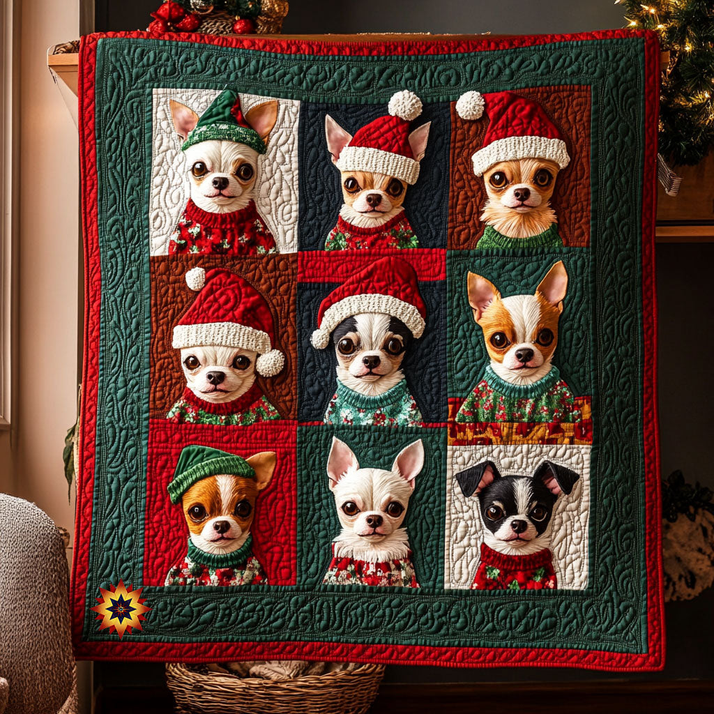 Chihuahua Christmas WX0711010CL Quilt