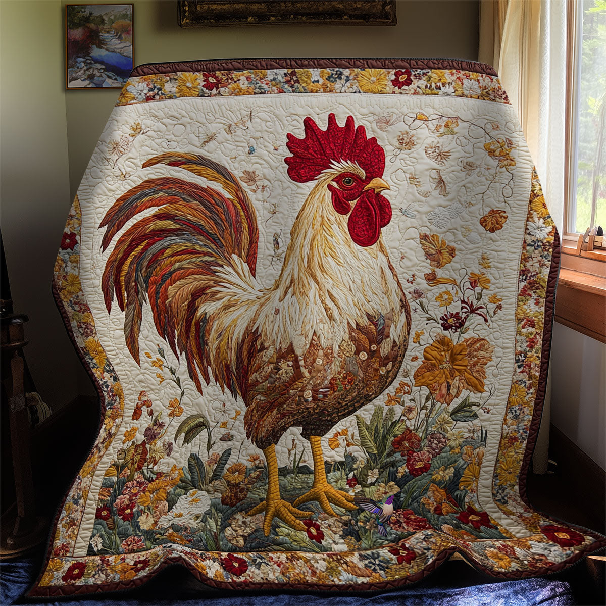 Vintage Chicken WY1911067CL Quilt