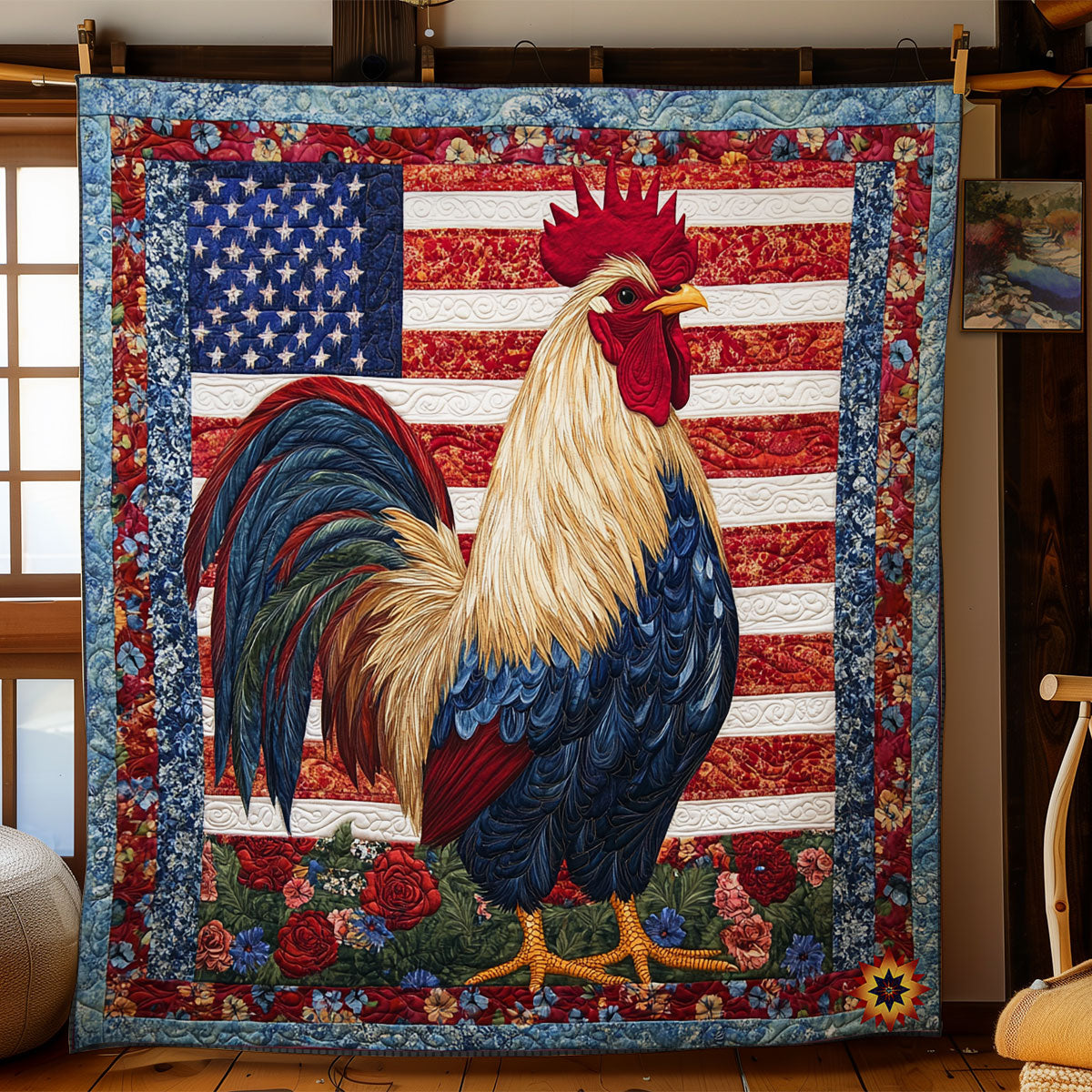 America Rooster WY2111042CL Quilt