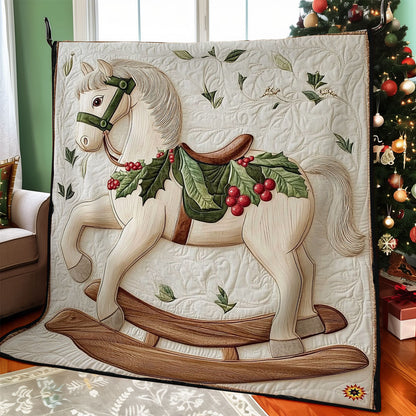 Christmas White Rocking Horse WY0411015CL Quilt