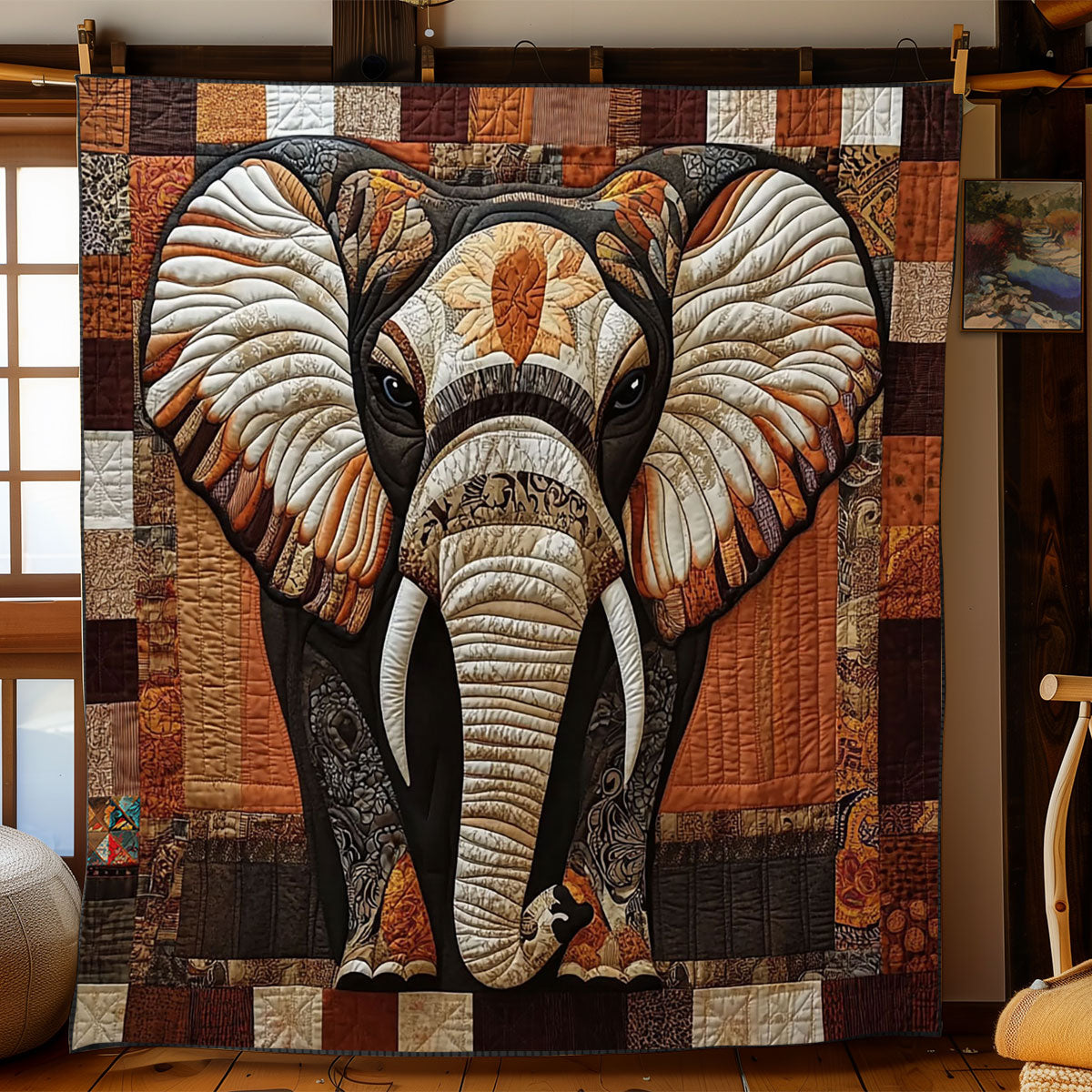 Majestic Elephant Mosaic WJ2112022CL Quilt