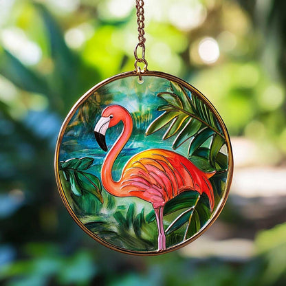 Flamingo WJ0310040CL Stained Glass Suncatcher