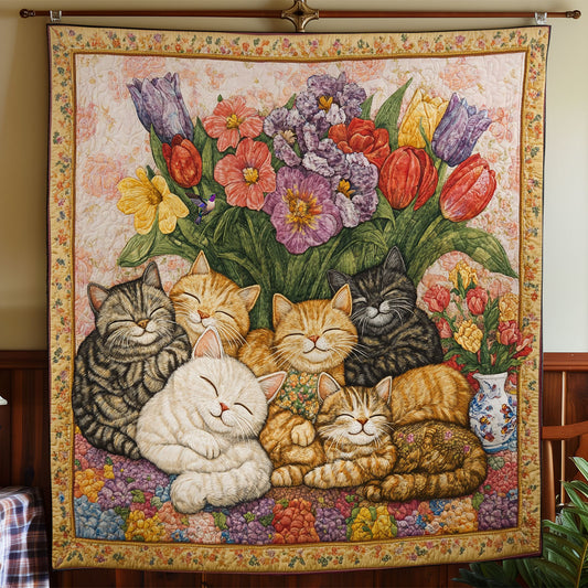 Flower Sleeping Cat WY0111019CL Quilt