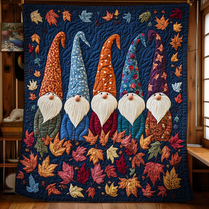 Autumn Leaves Gnomes WY1502004CL Quilt