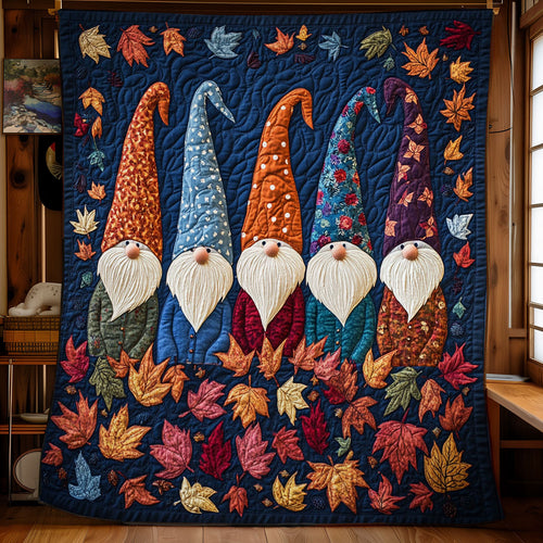 Autumn Leaves Gnomes WY1502004CL Quilt