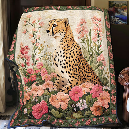 Cheetah In Flower Forest WY0202011CL Quilt