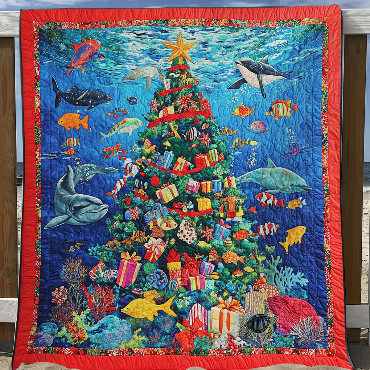 Ocean Christmas Tree WY1311006CL Quilt