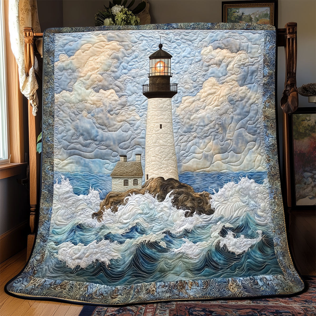 Lighthouse In Sea WX1601049CL Quilt – Cozzyhomes