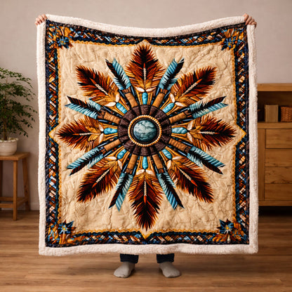 Sacred Feather Mandala KL2101008CL Faux Fur Throw Blanket