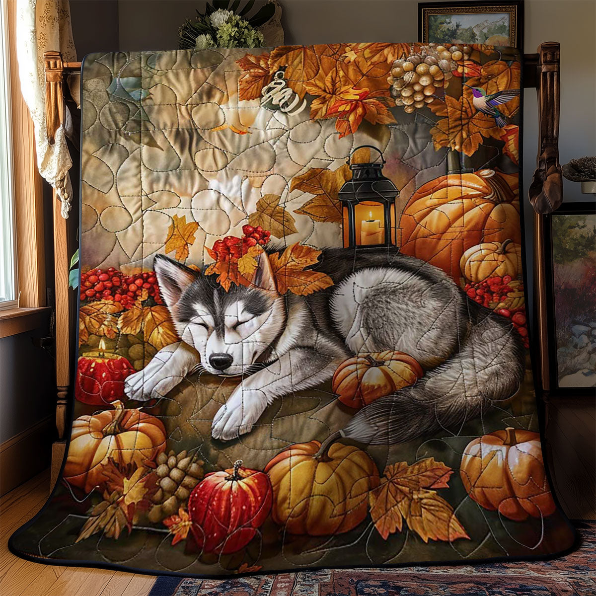 Husky's Thanksgiving Dream WN1410019CL Quilt