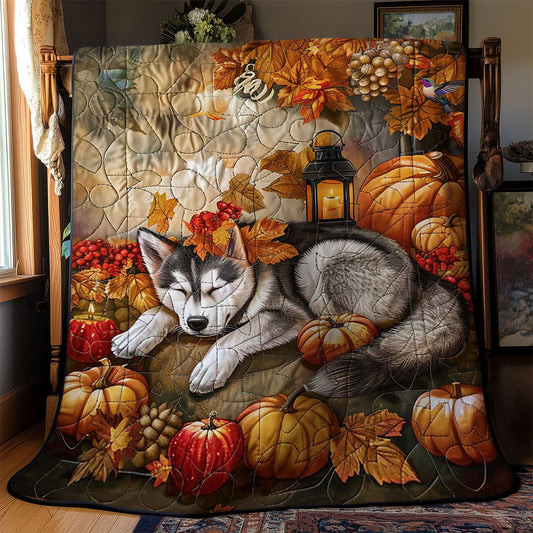 Husky's Thanksgiving Dream WN1410019CL Quilt