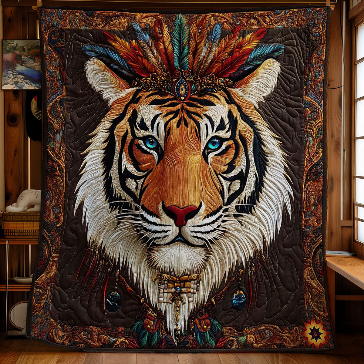 Native American Tiger WY2811024CL Quilt