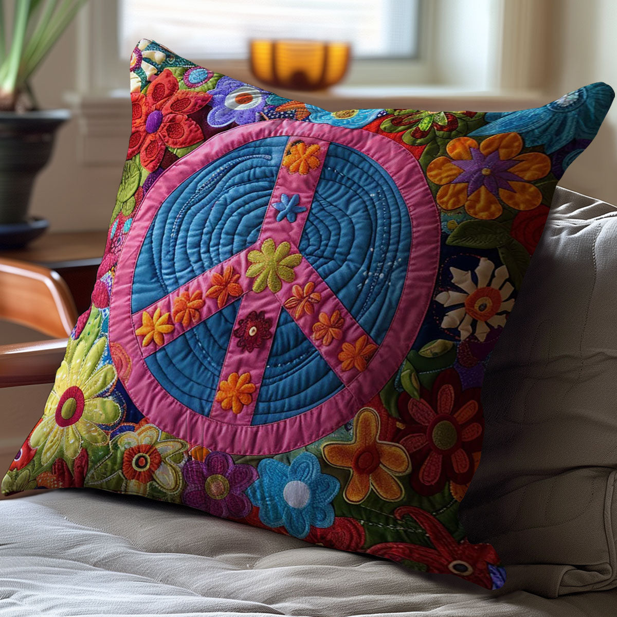 Trippy Hippie Sign WJ1909044CL Quilt Pillow Case