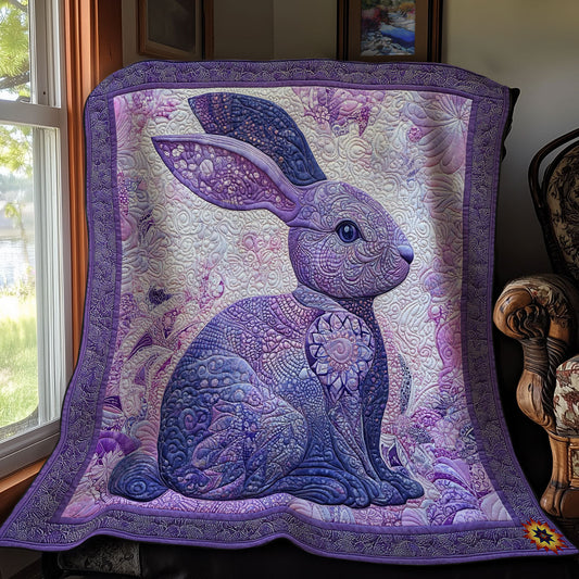 Purple Flower Rabbit WY0611017CL Quilt