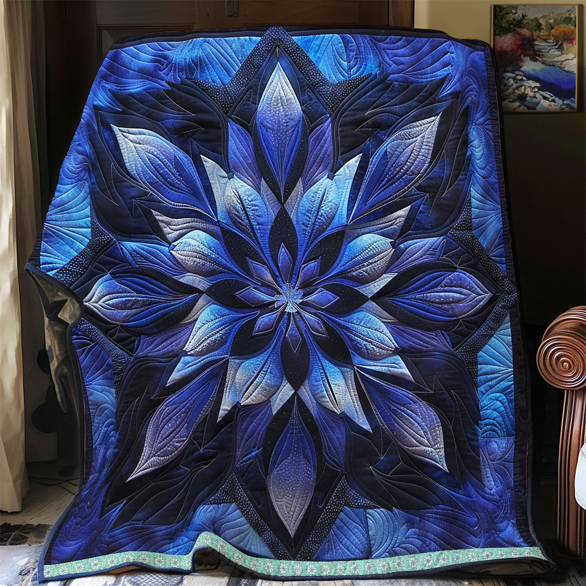 Blue Mirage Blossoms WN1309047CL Quilt