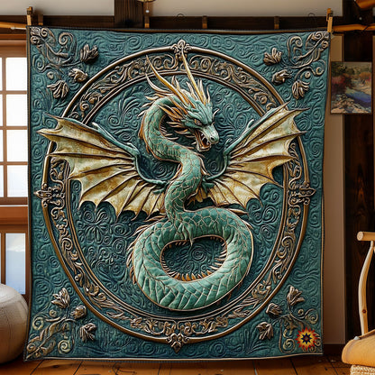 Teal Dragon WY1511015CL Quilt