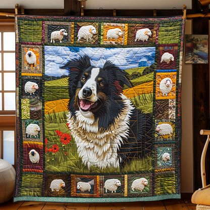 Farming Border Collie Portrait WP0609019CL Quilt