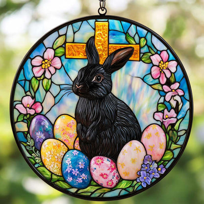 Floral Rabbit WN0402015CL Suncatcher