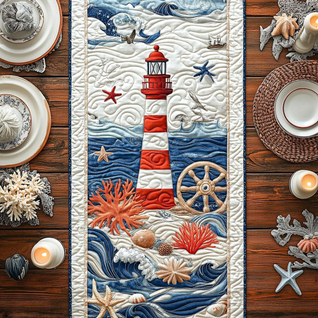 Coastal Light CW1905228CL Quilted Table Runner