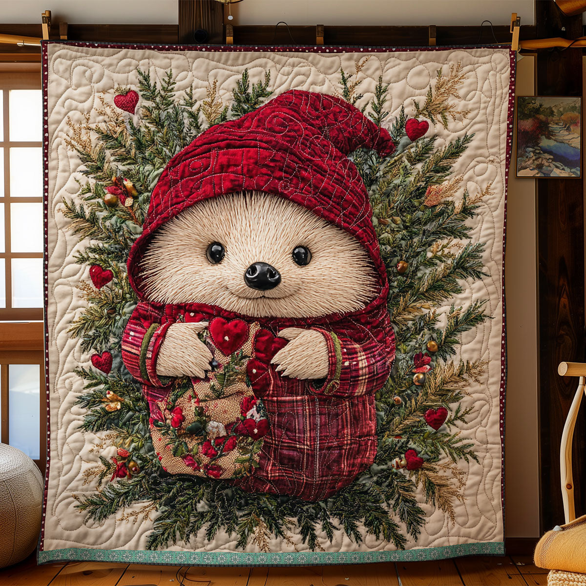 Hedgehog Red WX0412033CL Quilt