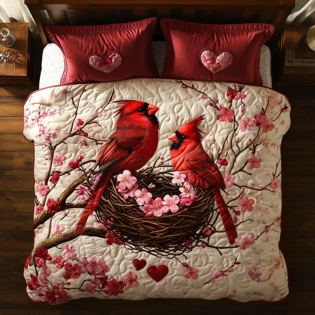 Hearts and Cardinals YR0901028CL Duvet Cover Set