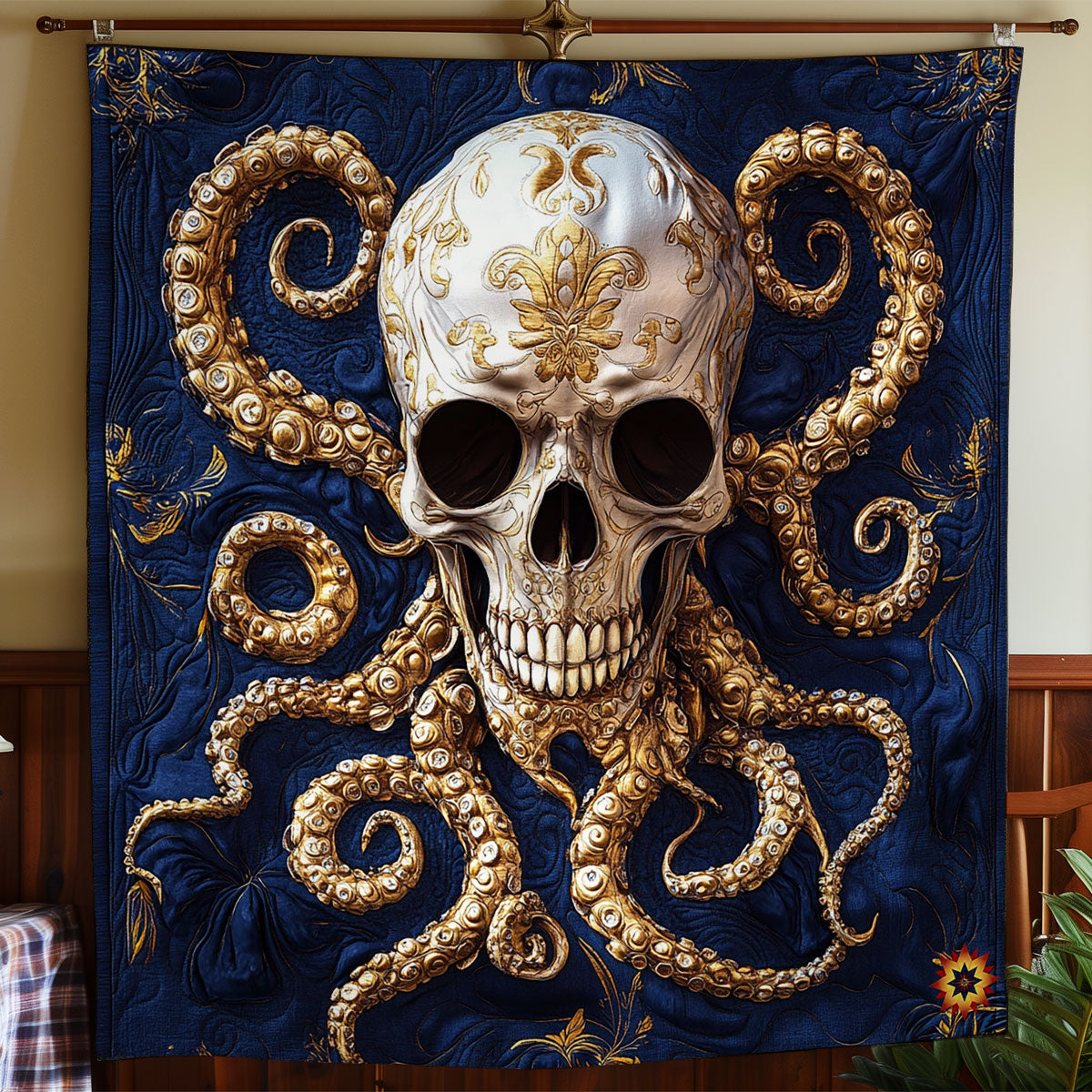 Skull Octopus WY2111036CL Quilt