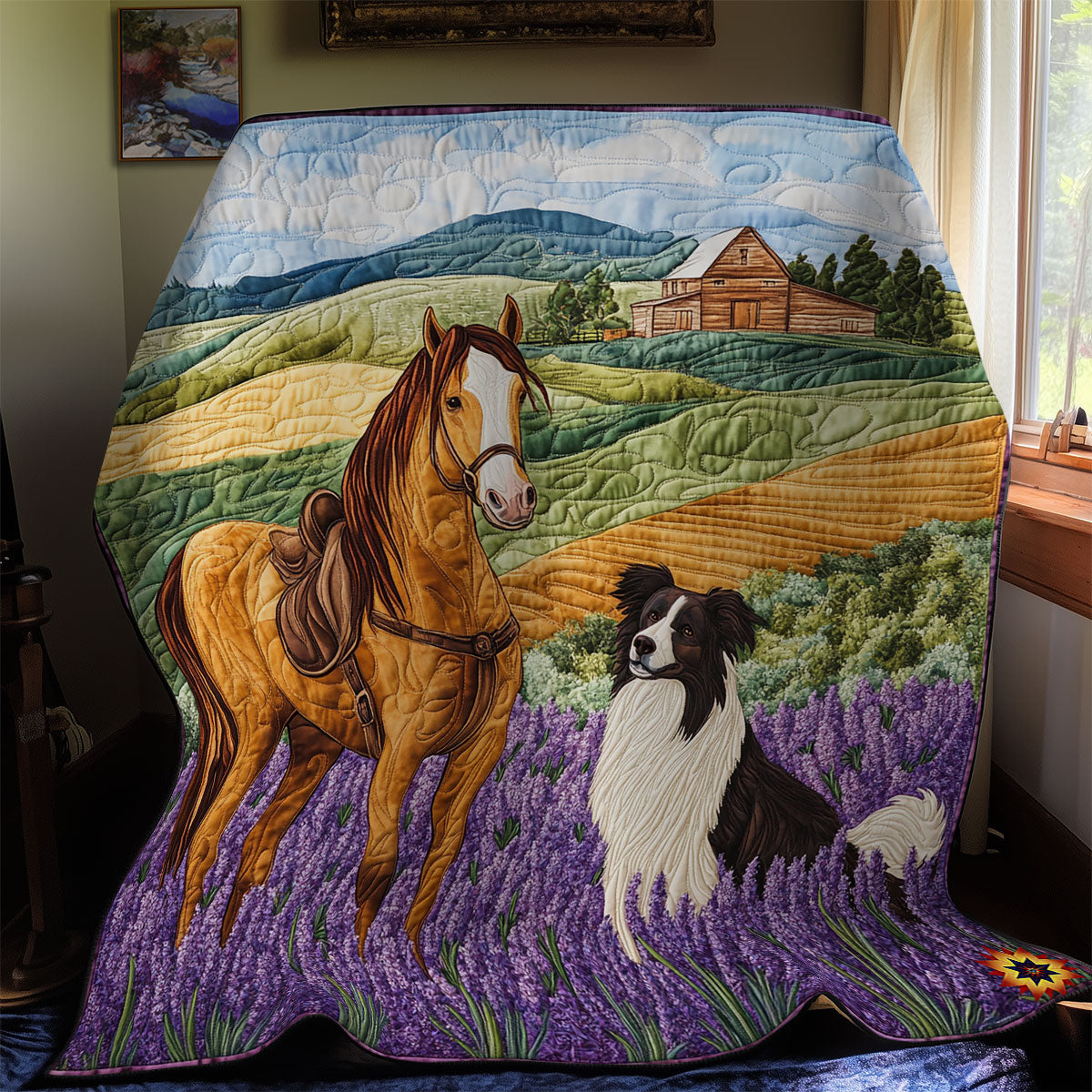 Horse And Border Collie WY1911102CL Quilt