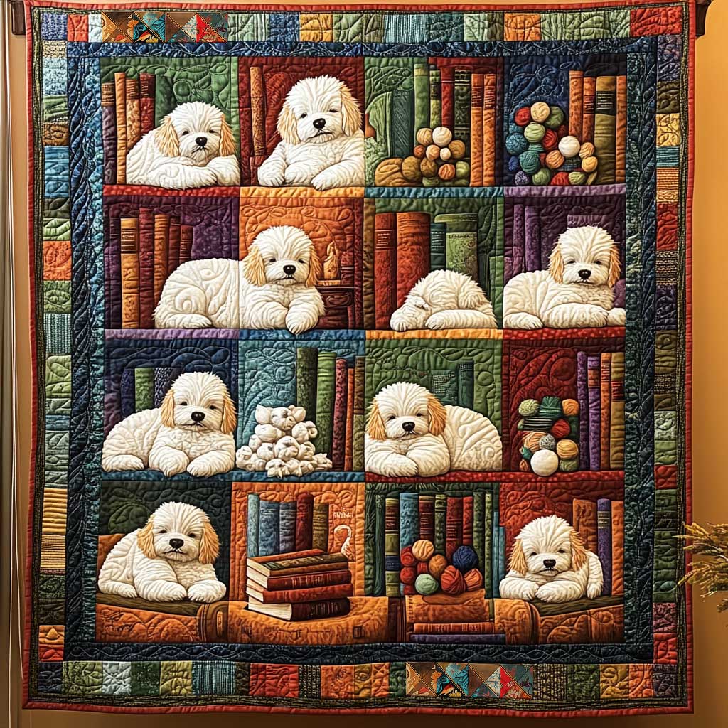 Bichon Frise Bookish Snoozer WN0210017CL Quilt