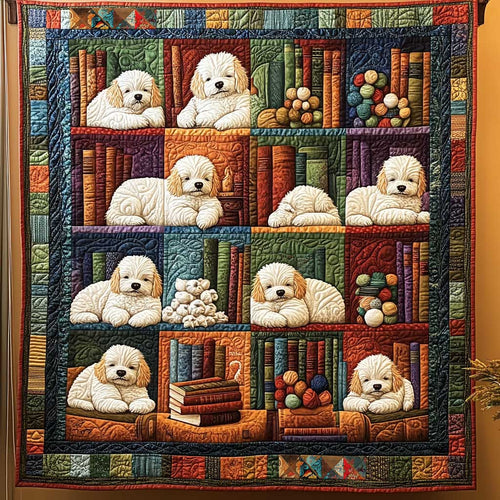 Bichon Frise Bookish Snoozer WN0210017CL Quilt