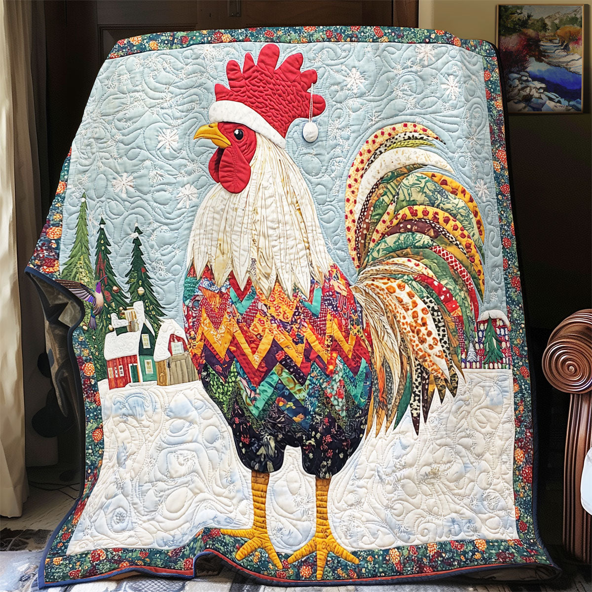 Christmas Chicken WY1311050CL Quilt