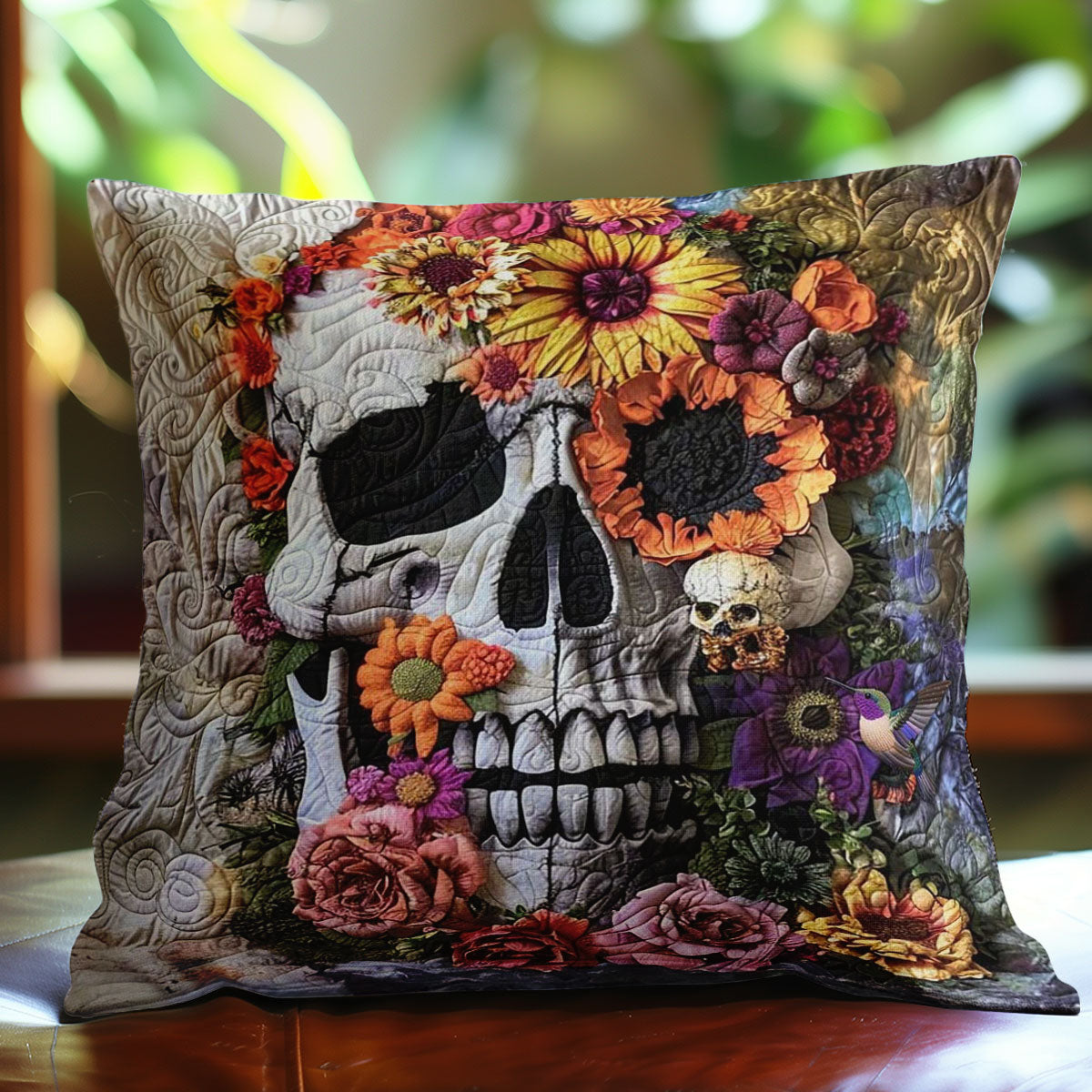 Floral Skull Fantasy WN2110149CL Quilt Pillow Case