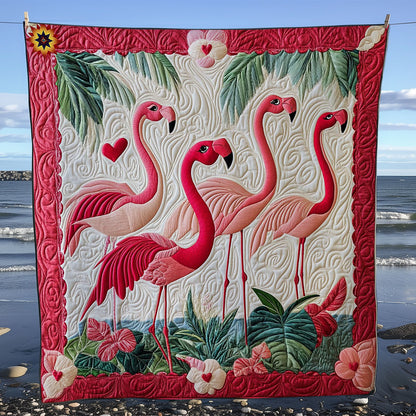Flamingo Family WY1012035CL Quilt