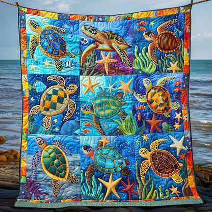 Vibrant Turtle Patchwork WP0509050CL Quilt