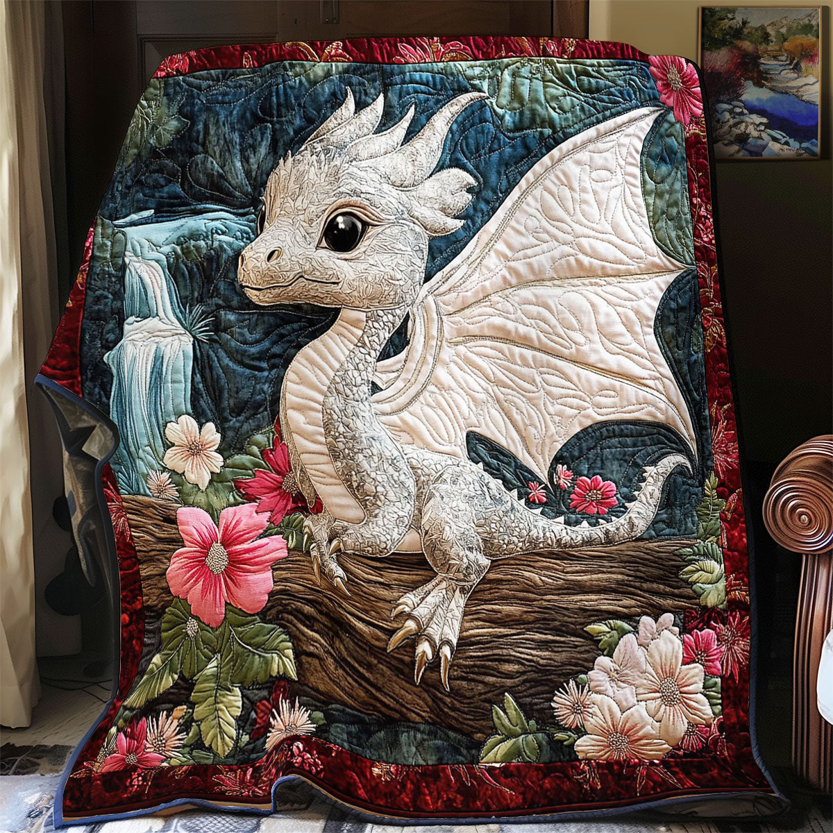Baby Dragon In Forest WY1001102CL Quilt