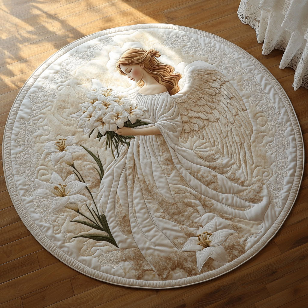 Lilies Peaceful CP2904001CL Quilted Round Mat