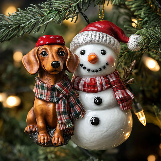 Dachshund Winter Cheer WN1510047CL Christmas Ornament